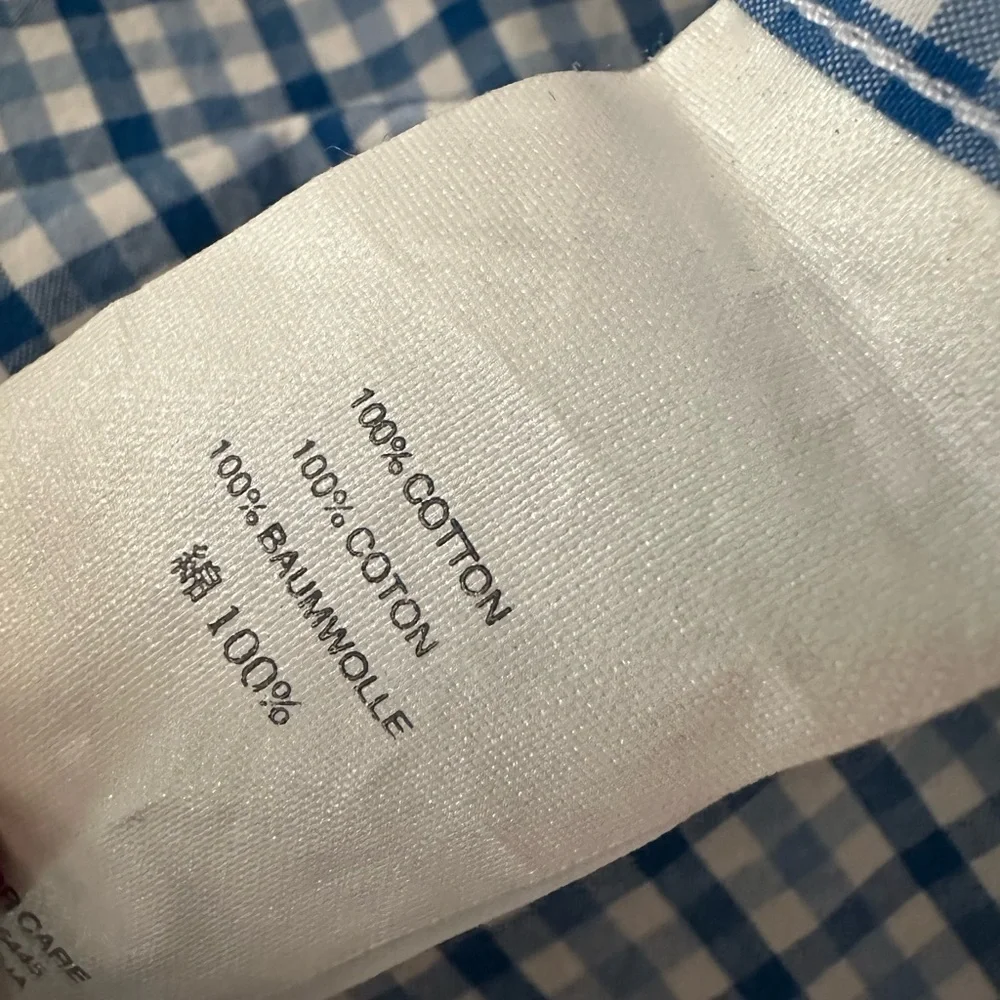 J. Crew MENS plaid button down shirt MEDIUM Blue & White